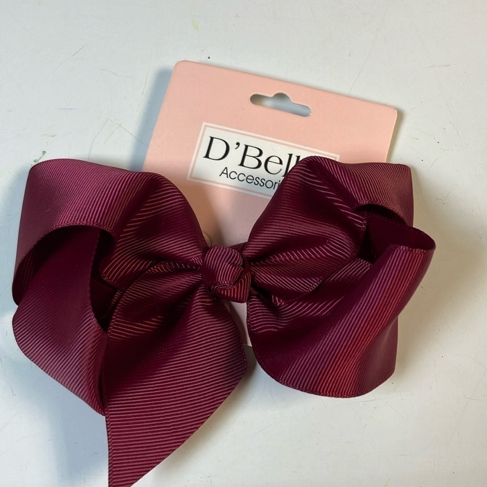 D’Bello burgundy bow berette